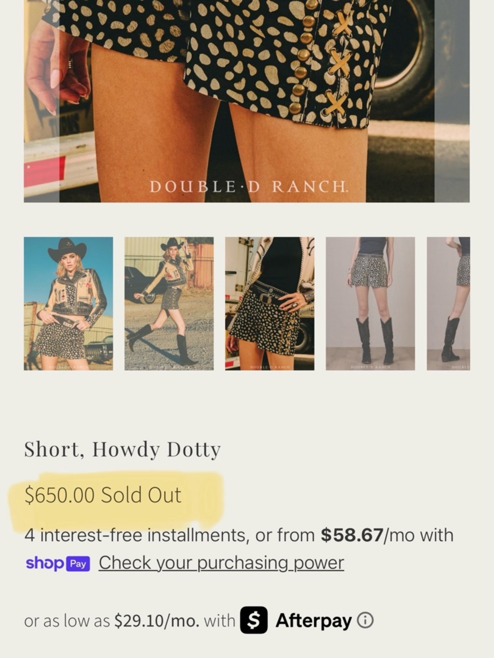 Double D Ranch Black and Gold Leopard-Print Jean Shorts - Picture 11 of 11